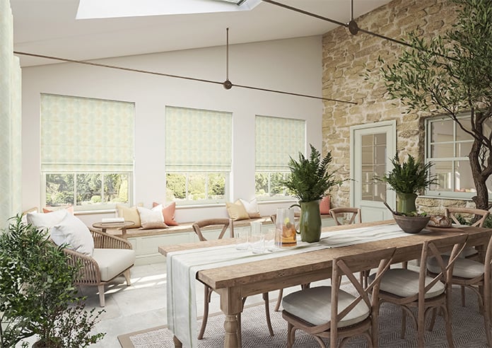 Gentle Palm, Lemon - Motorised Roman Blind - Image 6